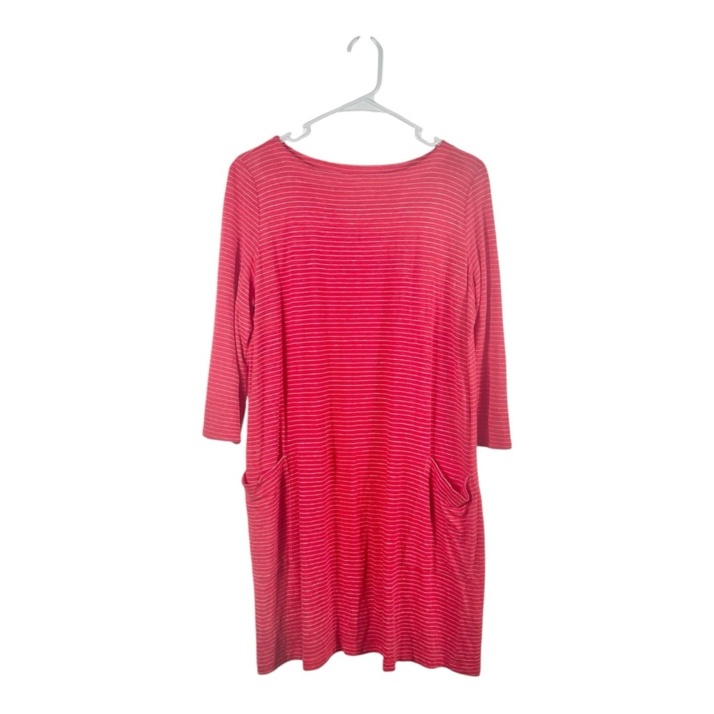 Eileen Fisher Organic Linen Striped Shift Dress with‎ Pockets Size XS